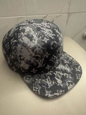 Louis Vuitton Monogram Jacquard Cap in Black and White Pattern